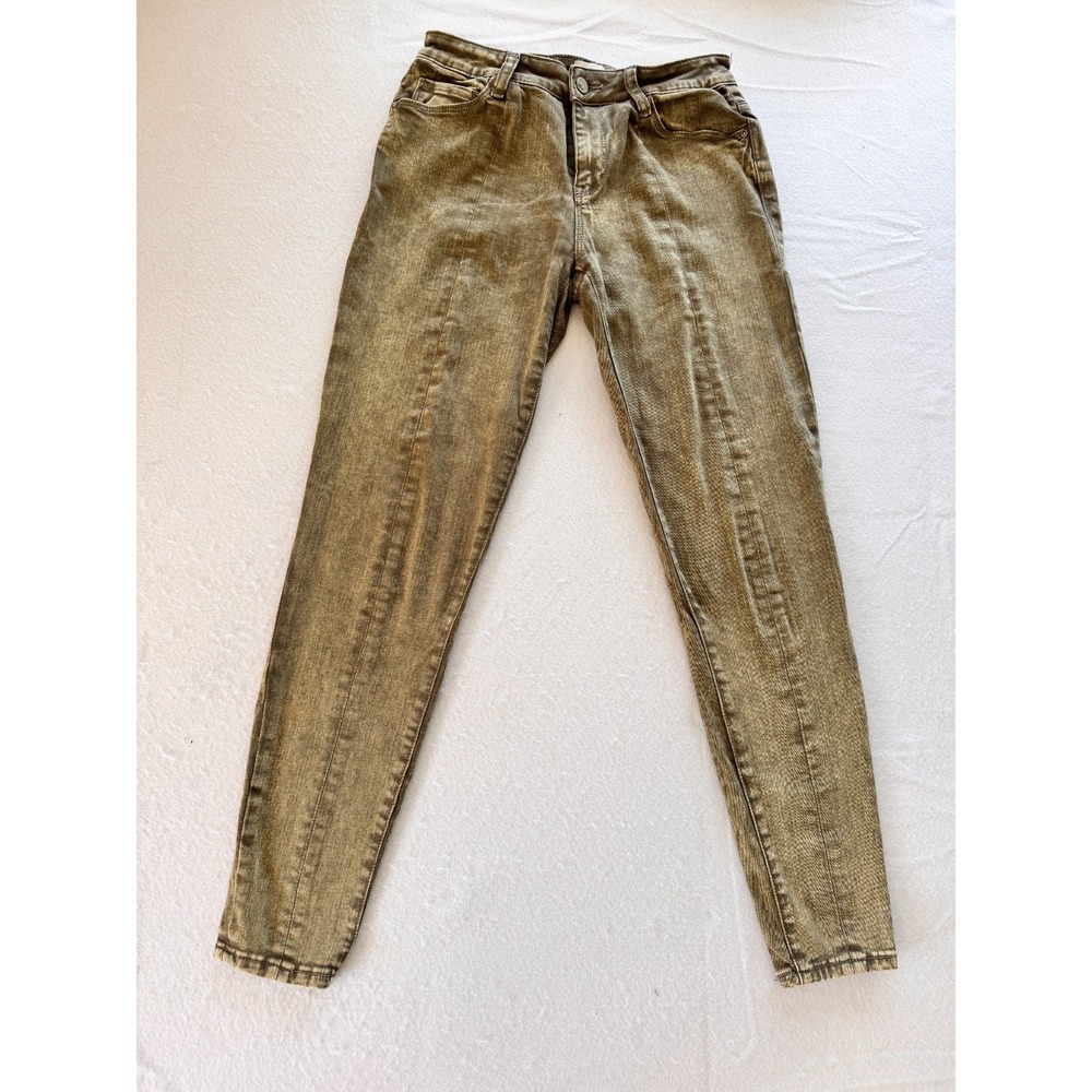 Wash‎ Lab Olive Green Brushed Denim Tapered Seam Jeans 27x28 SFSK91431-11-12
